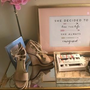 Adorable suede wedge heels